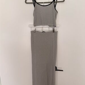 Lulu's Monochrome Striped Maxi Dress Set